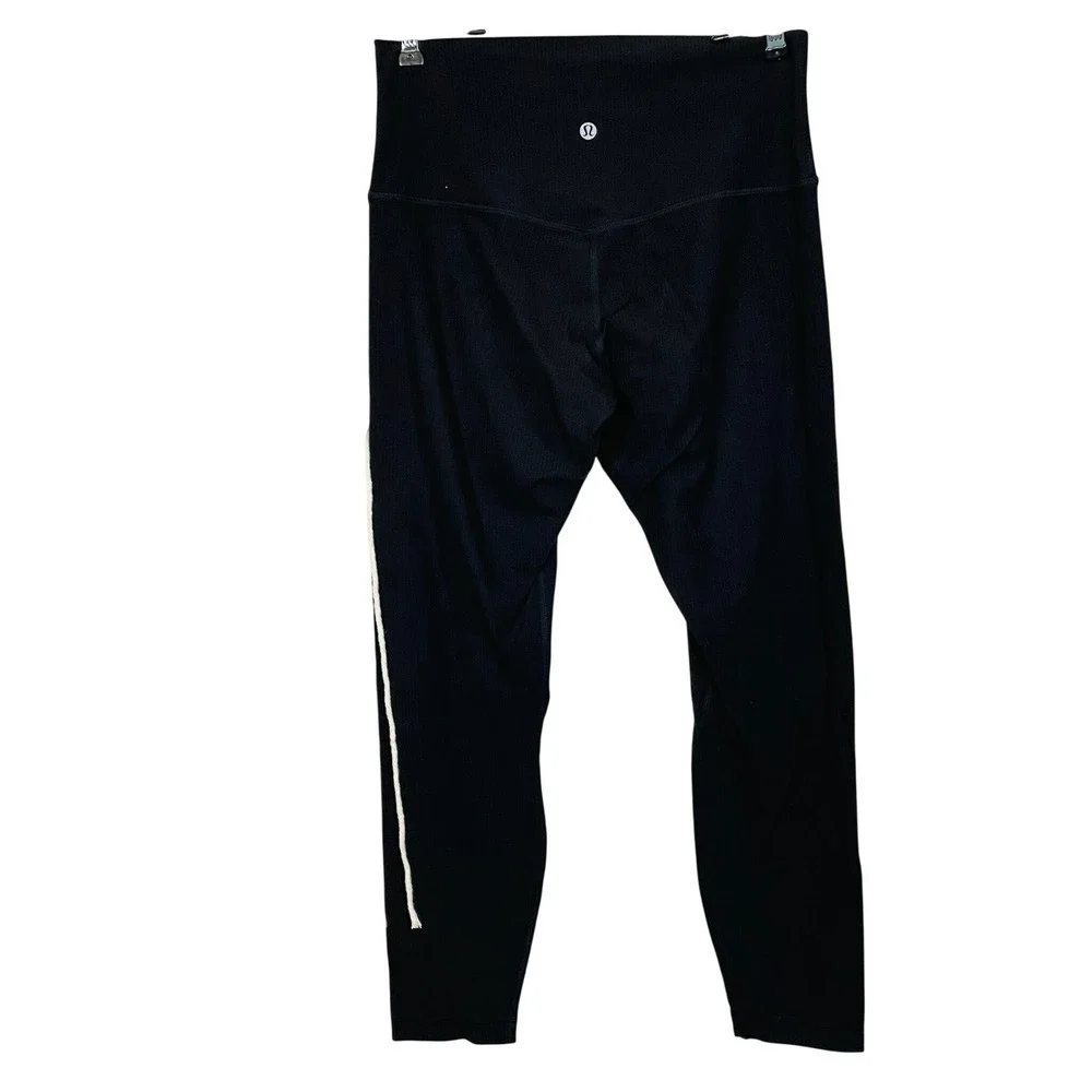 Lululemon Align Ribbed High-Rise Pant 25 Black Yoga Leggings Womens 8 Athleisure